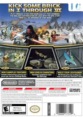 LEGO Star Wars The Complete Saga box cover back